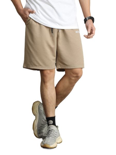 

men letter graphic drawstring waist shorts 41c3#, White;black