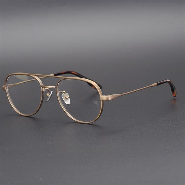 

eyeglasses online 75% off bronze made old matte frosted frame pilot pure titanium glasses for men and women, White;black