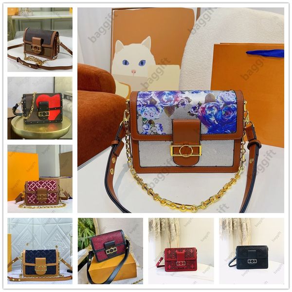 Borse Cross Body Buttercup Flower Painting M21266 Dauphine PM MM Bag Lady Chain Cross body Clutch Nicolas Ghesquiere 1854 denim M44391 M59631 game on M57448 M68746