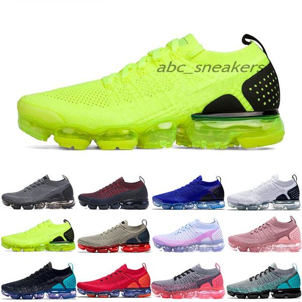 

2021 chaussures moc laceless 2 0 running shoes triple black designer mens women sneakers fly white knit cushion trainers zapatos 3267v