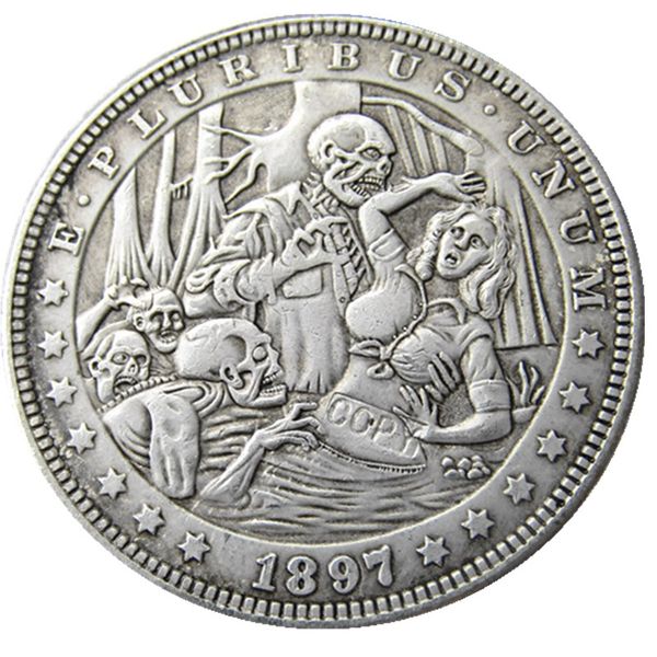 HB61-65 Hobo Morgan statunitense da un dollaro artigianale in argento placcato con copia di monete in metallo