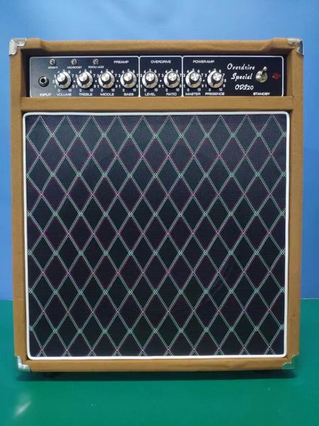 Custom Overdrive Special Tone Amplificatore per chitarra ODS Combo con Tolex marrone e altoparlante V30 Accetta Amp OEM JJ Tubes 2 EL84; 3 Ciclo 12ax7