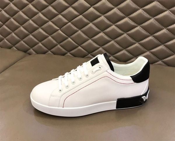 

wholesale elegant sneakers shoes perfect calfskin nappa portofino trainers white black leather casual walking famous sports eu 38-46