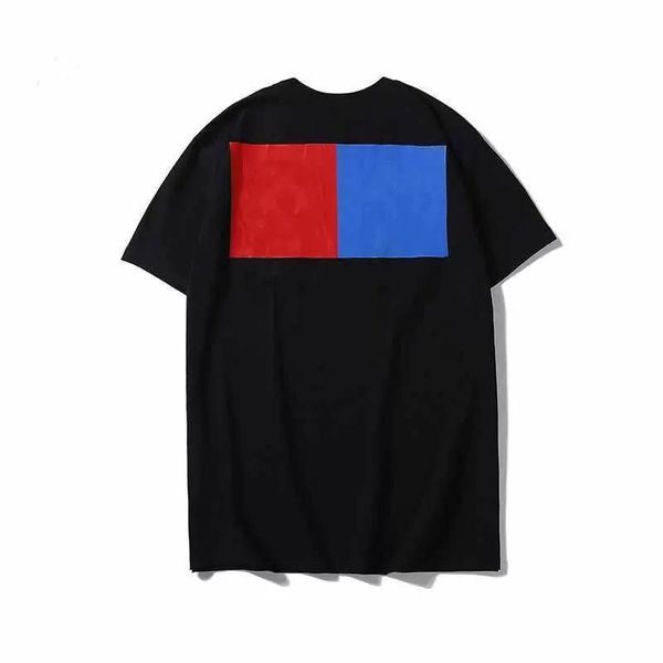 2022 Mens Design Preto e Branco Camisetas Verão Mangas De Cor T-shirt T-shirt Casual Letras de Letras De Printing Top Quality Top T-shirt