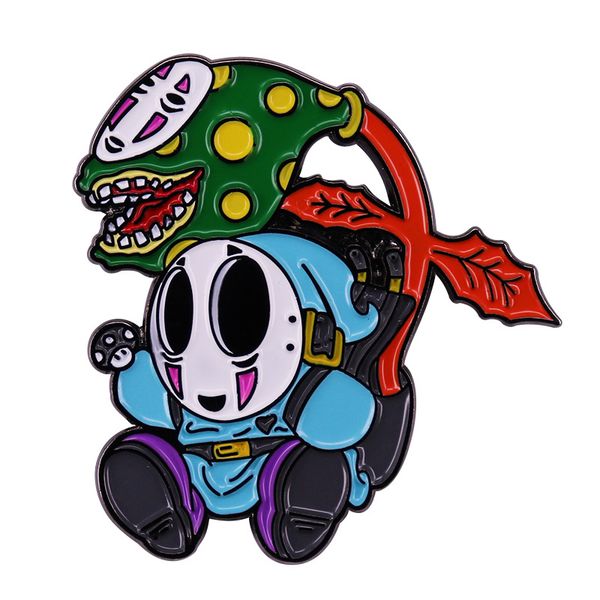 

creativity terror cartoon metal brooch interesting halloween decorate enamel pins send friend fans boutique medal gift badges, Blue