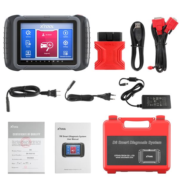 XTOOL D 8 BT Full System Diagnose Tool ECU -Codierungsunterstützung kann fd kostenlos aktualisieren