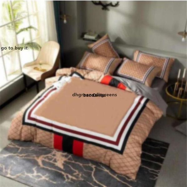 

casual king size designer bedding set covers 4 pcs letter printed cotton so1951
