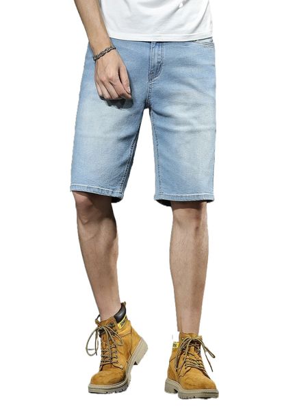 

men bleach wash denim shorts h54g#, White;black