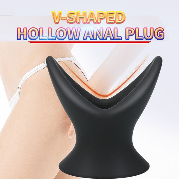 Massaggio Ano Dilatatore Buttplug Anale Fiore Plug Silicone Anal Speculum Unisex Apertura Hollow Butt Plug Giocattoli adulti del sesso Massaggiatore della prostata