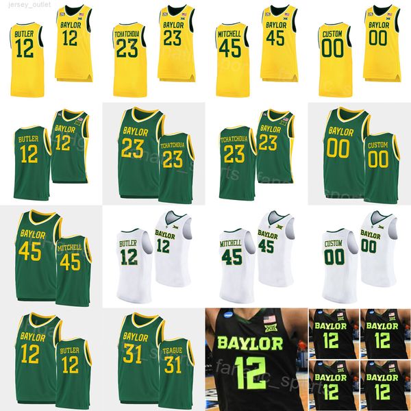 

ncaa basketball baylor bears college 0 flo thamba jerseys 12 jared butler 31 macio teague 45 davion mitchell 23 tchamwa tchatchoua green whi, Black