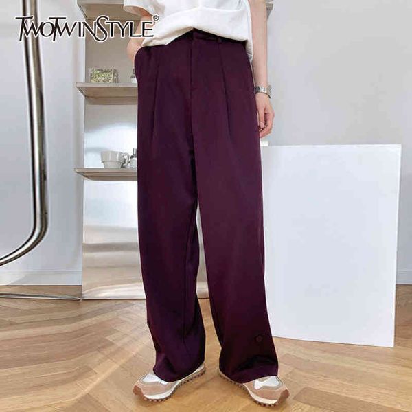 

black straight trouser for women high waist casual solid wide leg pants female fashion clothing spring 210423, Black;white