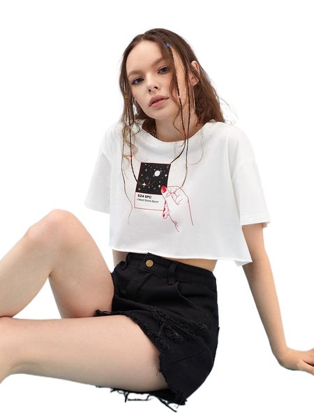 

x strangecitydesigns slogan & hand print tee q8yb#, White