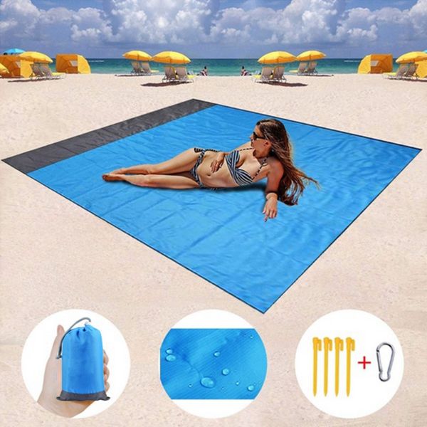 Coperta da picnic impermeabile, stuoia da spiaggia, tascabile, ad asciugatura rapida, portatile, morbida e leggera DLH868