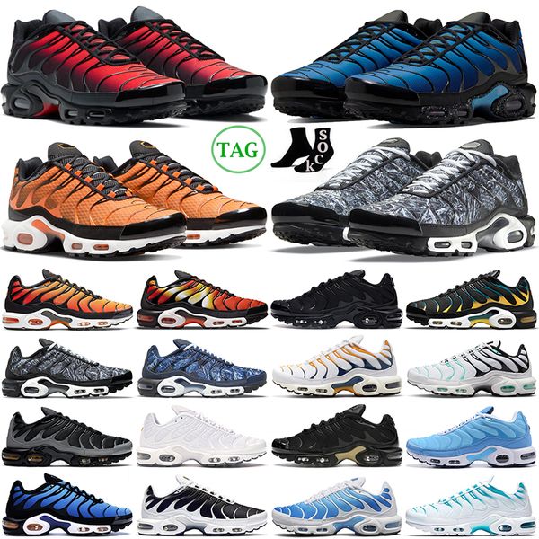 

fashion tn plus running shoes tns mens womens triple black hyper jade university blue oreo wild prints sky psychic grape men women trainers, White;red