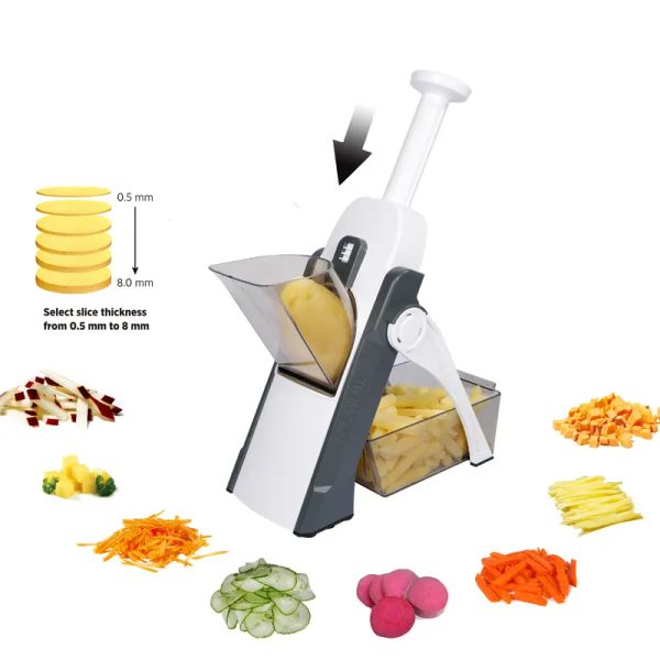 Ferramentas de frutas multifunções cortador vegetal seguro mandoline cozinha slicer salada chopper ralador batata batatas fritas cortador acces