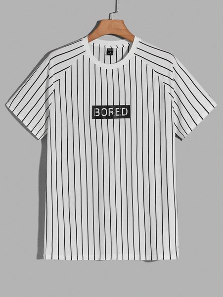 

men vertical striped letter graphic raglan sleeve tee y7xm#, White;black