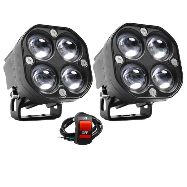 

motorcycle headlight external spotlight auxiliary lamp 6000k dual color waterproof driving fog lamp for offroad atv trucks car
