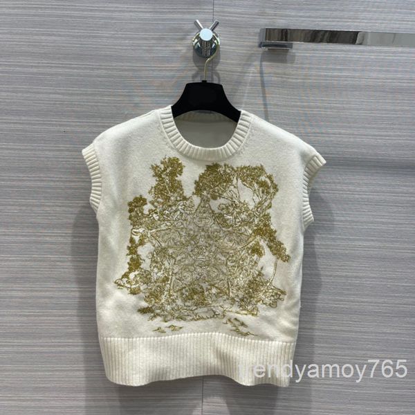 

women's tanks & camis pentagonal star embroidered vest sweater age reduced slim sleeveless blouse women's high-end private, White
