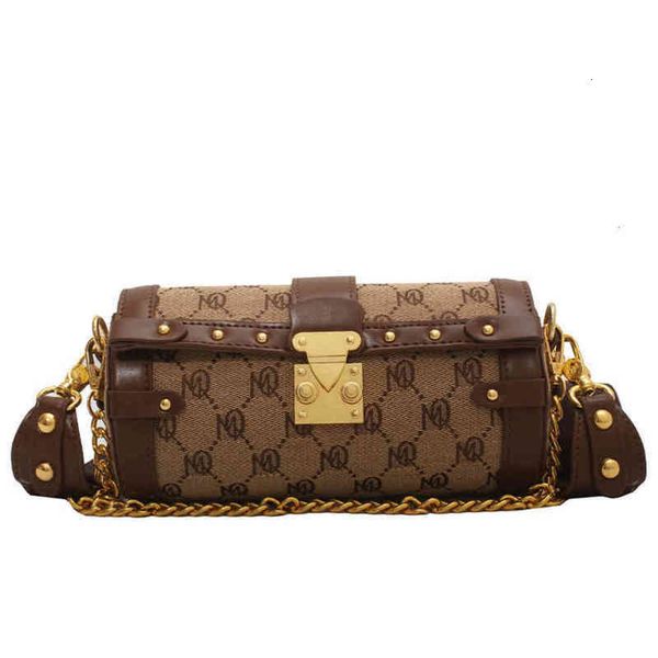 

luxury designer handbag women shoulder bags chain women's texture cylinder bag straps casual crossbody ladies leather underarm
