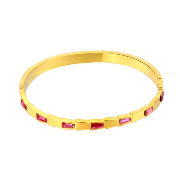 

women's wrist bangles red diamond stainless steel bangle for african jewelry dubai personalized hand accessory christmas gift female we, Black