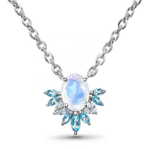 

rose gold necklace tiny moonstone jewelry pendant moonstone blue z necklace, Silver