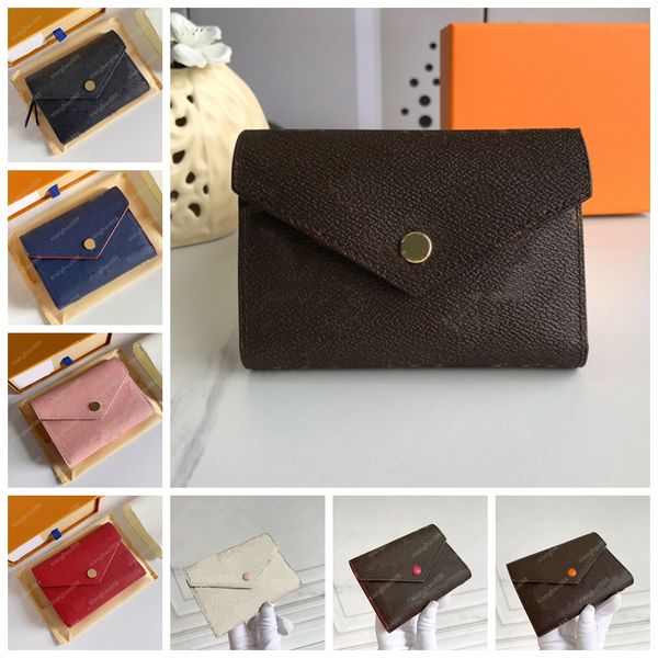 

with box luxurys designers wallets purse bag fashion short victorine wallet embossed monograms empreinte classic pallas card holder hasp coi, Red;black