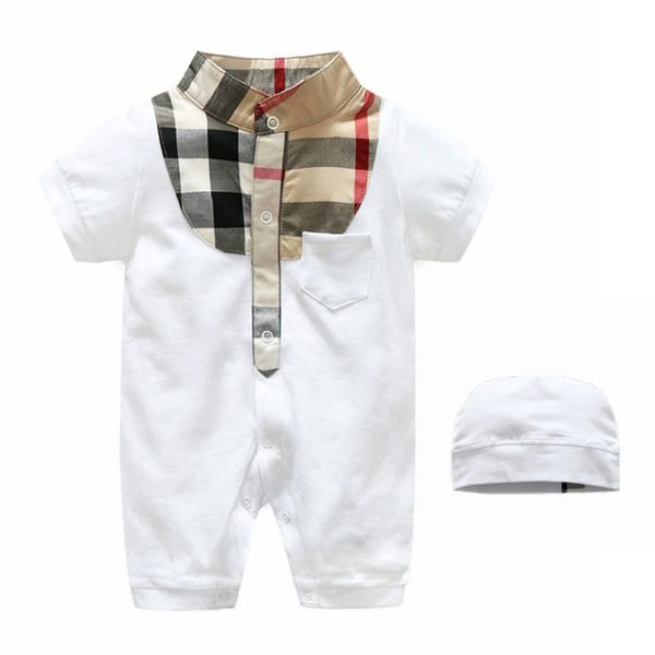 Sommer Strampler Mode Marke Stil Neugeborenen Baby Kleidung 3 Pcs Set Baumwolle Brief Lange Ärmeln Kleinkind Baby Junge Mädchen Strampler