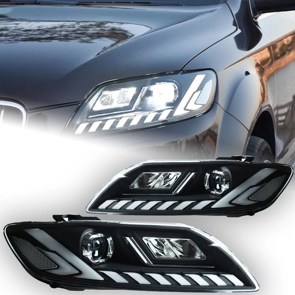

auto goods head lights for audi q7 2006-20 15 led headlight projector lens drl daytime running headlights replacement