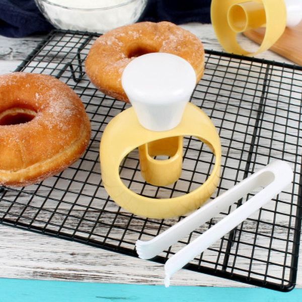 Moldes de cozimento criativo fabricante de donuts mofo alimento alimento abs bolo de plástico molde de molde sobremesas
