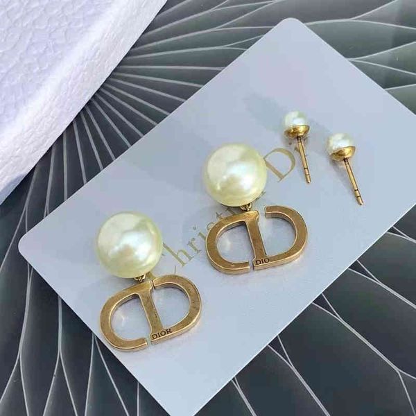 

full diamond size pearl earrings female made old geometric earrings, Golden