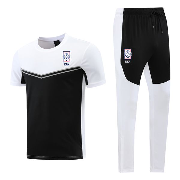

2022 2023 korea soccer short sleeve running sets sweatshirt tracksuit set mens sports training suits sportswear suit men football jerseys pa, Black;blue