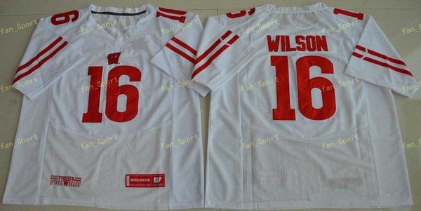 2022 Neues NCAA Wisconsin Badgers College Football 16 Russell Wilson Trikot Herren 99 JJ Watt 23 Jonathan Taylor Rot Weiß