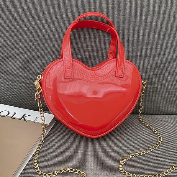 Sacos de noite Menina Amor Bolsa em forma de coração Senhoras Maquiagem Ombro Mensageiro Satchel Bolsa Azul Rosa Vermelho Cosplay 3 Cores Jelly Bag