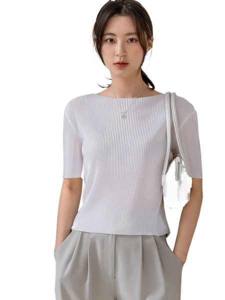 

dazy-less solid rib knit tee e8il#, White