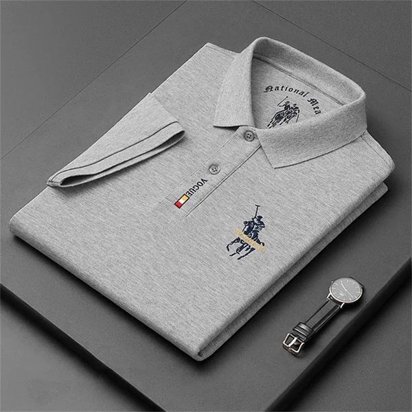 

fashion designer brand high-end south korea 100% cotton embroidered polo shirts men leisure men's clothing short sleeve t-shirt 220707, White;black
