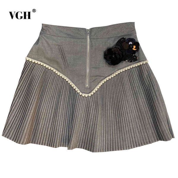 

casual black skirt for women high waist appliques patchwork pleated korean a line mini skirts female summer fashion clothes 210507