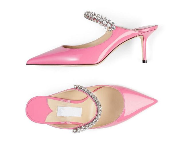 

famous bing crystal strap sandals sugar pink patent-leather pumps women high heels mesh bows ankle strap gladiator sandalias exquisite weddi, Black
