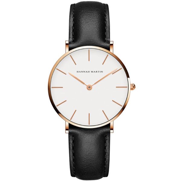 Orologi da polso Top Movimento giapponese Pelle marrone Horloges Vrouwen Quadrante bianco Orologio da donna impermeabile Relogio Feminino Zegarek DamskiOrologi da polso