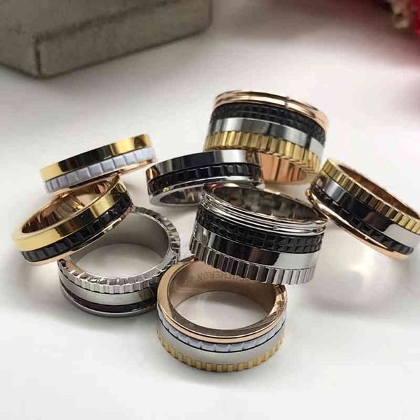 

classic 925 sterling silver gold-plated gear rotating ring men and women fashion personality luxury brand party gift jewelry, Golden;silver