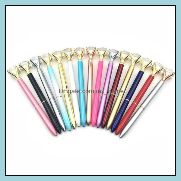 Ballpoint Pens Написание поставки офисная школа бизнес -индустриал 20шт Creative Crative Glass Glass Kawaii Pen Girl Schency Ring Big Gem Ball W