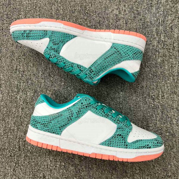 

low snakeskin basketball shoes white green pink designer fashion lace-up flat sneakers men women running sports trainers