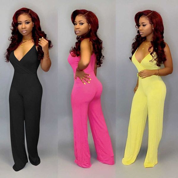 

women's 2022 new solid color suspender bodycon jumpsuit pants jumpsuits rompers black clothes, Black;white