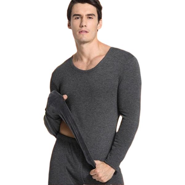 

men's thermal underwear sets men winter thermo long johns clothes male thick clothing solid x5dt#, Black;white