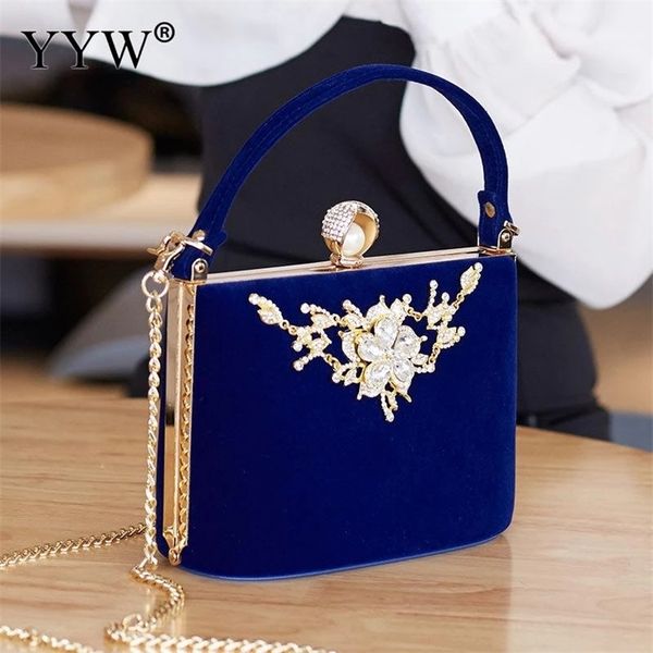 

yyw crystal clutches bag party purse women evening bags handbag crossbody messenger bags wedding purse fashion designer chain 220507