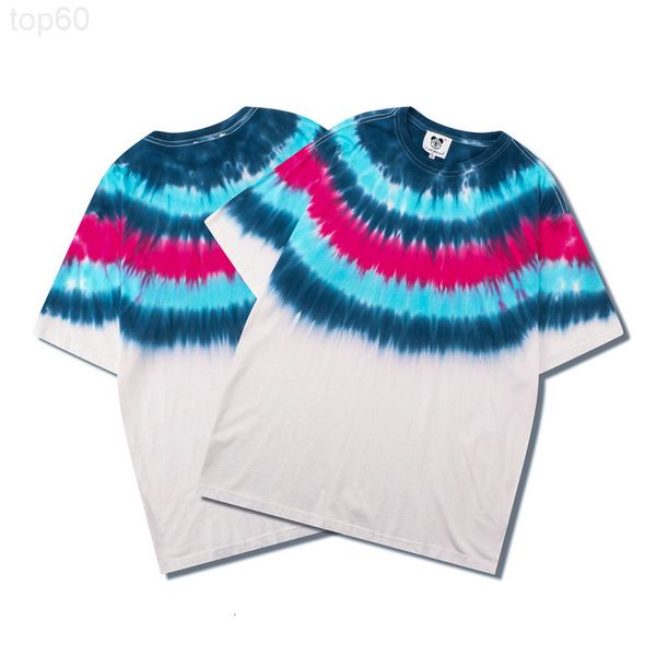 

men's t-shirts designer trendy hippie loose tie dyed t-shirt casual 220g combed cotton short sleeve t-shirt men's summer w3iu, White;black