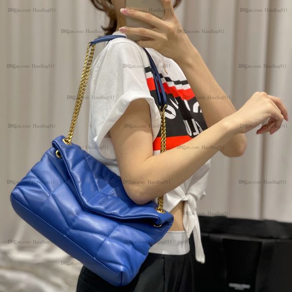 

10a lambskin loulou puffer bag womens all genuine leather shoulder crossbody bags designer messenger envelope bags flap pocket satchel women