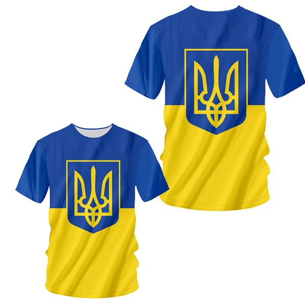 

cjlm ukraine t shirt custom team name number ukr t-shirt 3d print diy shirt jersey casual men's clothing oversized sportswear 220619, White;black