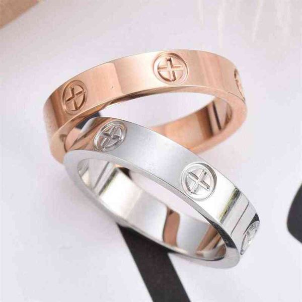 

5mm 4mm ct001 titanium steel silver love ring men and women rose gold rings for lovers couple gift2632