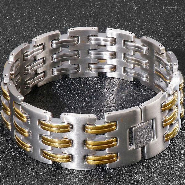 Pulseira de aço inoxidável de aço inoxidável de 25 mm de pulseira masculina de titânio de 25 mm Mannen Brand Bangle Jewelry Acessórios Cadeia