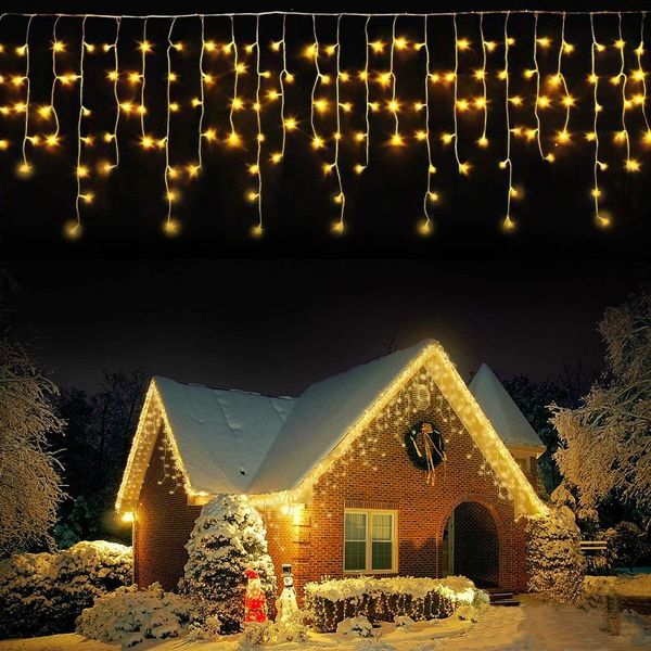 Stringhe 3.5/5m Icicle Luci a corda natale Faita decorazione esterna tende a LED Anno leggero lampada ghirlanda patio illuminato